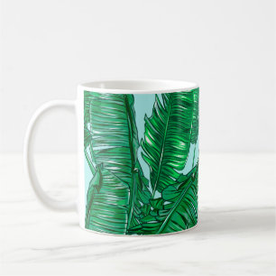 Mug Paume tropicale feuilles sans couture vintage patt