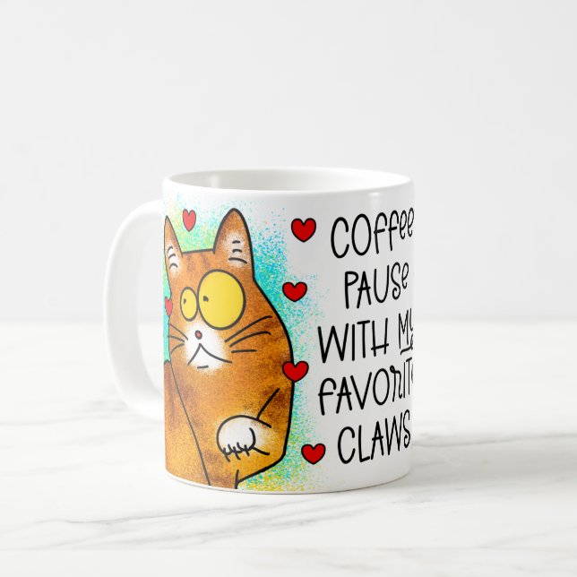 Mug pause café avec mes griffes préférées (Devant gauche)
