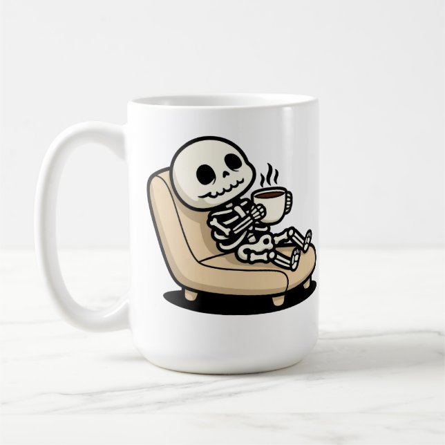 Mug Pause Café – Faucheuse Humour Noir Café (Gauche)