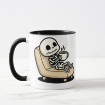 Pause Café – Faucheuse Humour Noir Café