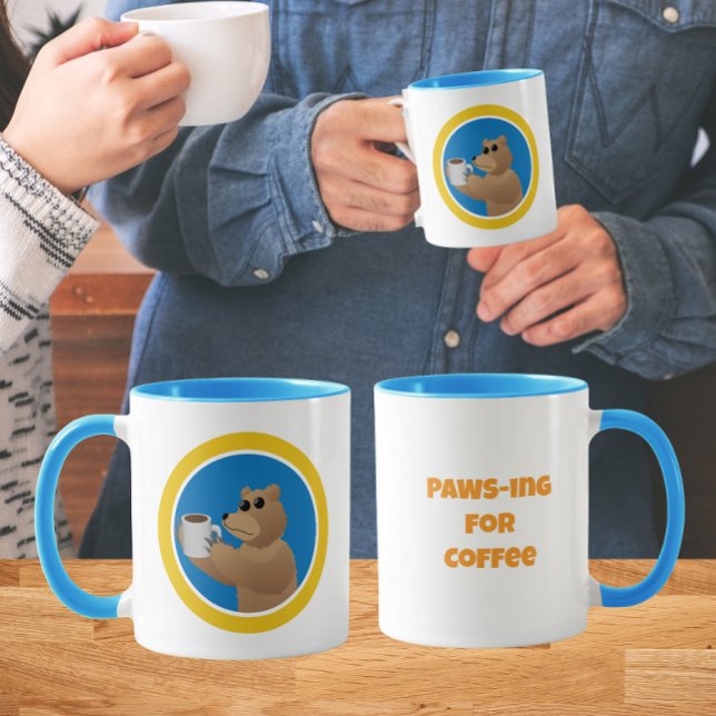 Mug Pause café Mignon ours Matin café Blague (Créateur téléchargé)