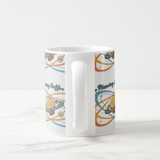 Mug Pause Café Planétaire Motif Rétro Espace (Poignée)