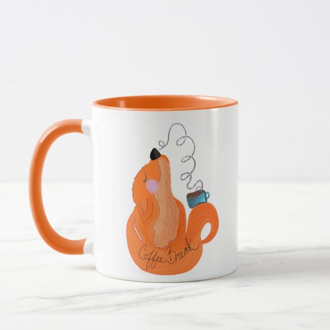 Mug Pause café Renard Moderne Mignon (Gauche)