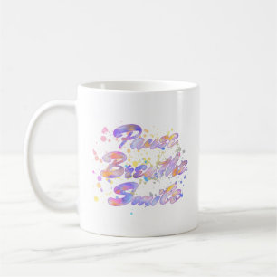 Mug Pause Respirer Sourire Aquarelle rose Mauve Jaune