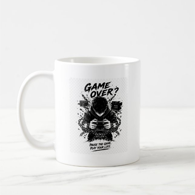 Mug Pausez Le Jeu Jouez Votre Vie Conception De Joueur (Gauche)