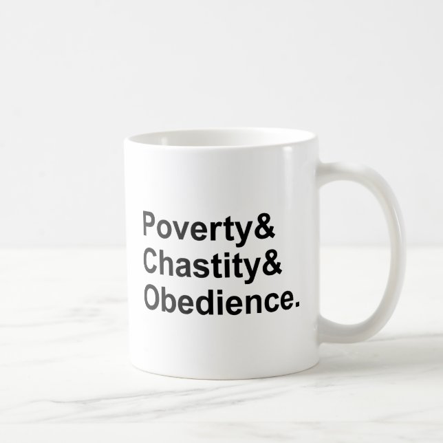 Mug Pauvreté Chasteté Obéissance | Vœux monastiques (Droite)