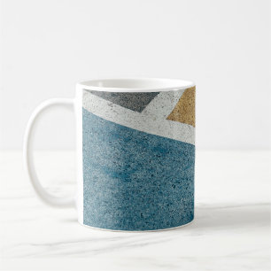 Mug Pavé peint gris, jaune et bleu