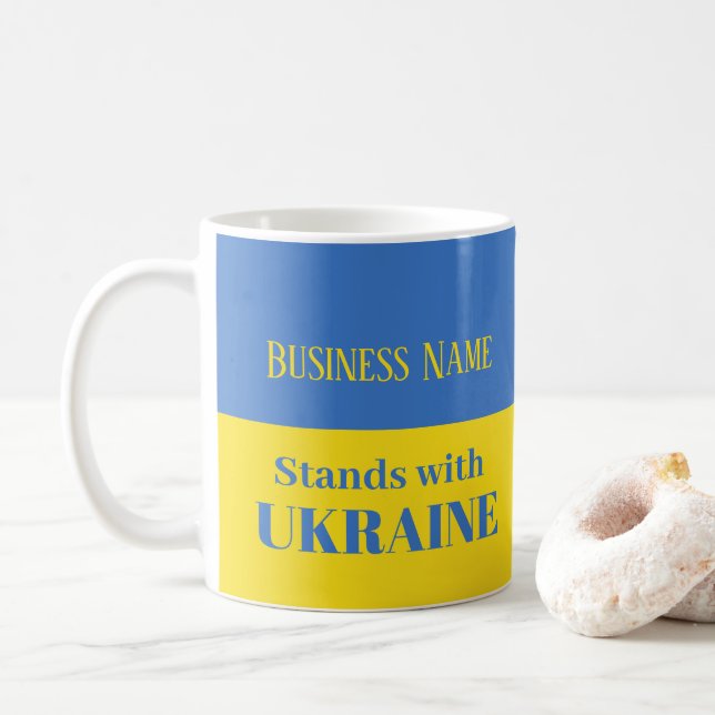 Mug Pavillon bleu jaune Ukraine (Avec donut)