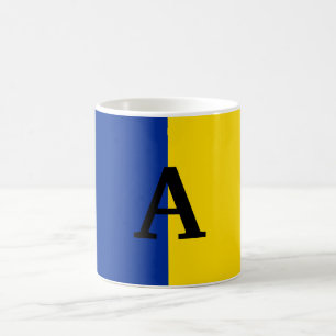 Mug Pavillon d'Ukraine vertical monogramme bleu et jau