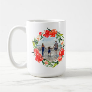 Mug Pavot Rouge Aquarelle Florale Photo