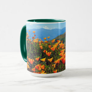 Mug Pavots de Californie recouvrant un versant de coll