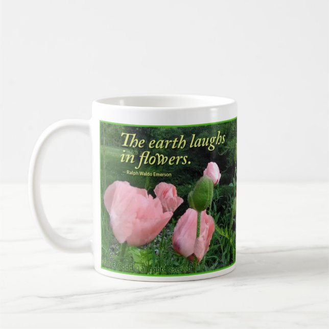Mug Pavots et iris "que la terre rit en fleurs. " (Gauche)