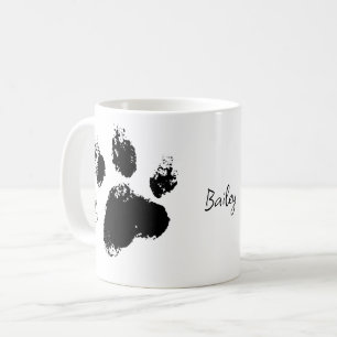 Mug Paw chien animal avec nom personnalisé