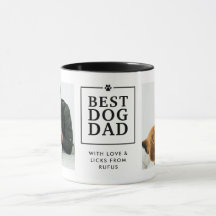 Paw moderne "Best Dog Dad" dans le coeur 2-Photo M
