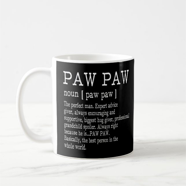 Mug Paw Pw Définition Grand-père Fête des pères Cadeau (Gauche)