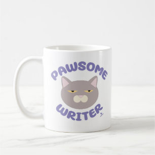 Mug Pawsome Writer Fun Chat Caractère amusant