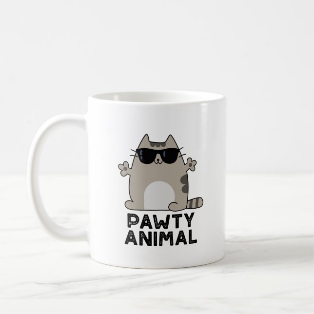 Mug Pawty Animal Funny Party Chat Pun (Gauche)