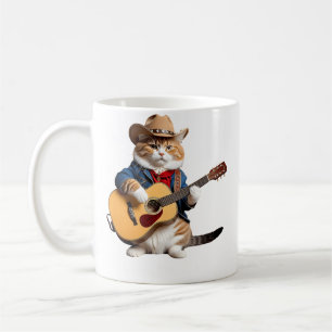 Mug Pays amateur de chats Musique country Chat jouant