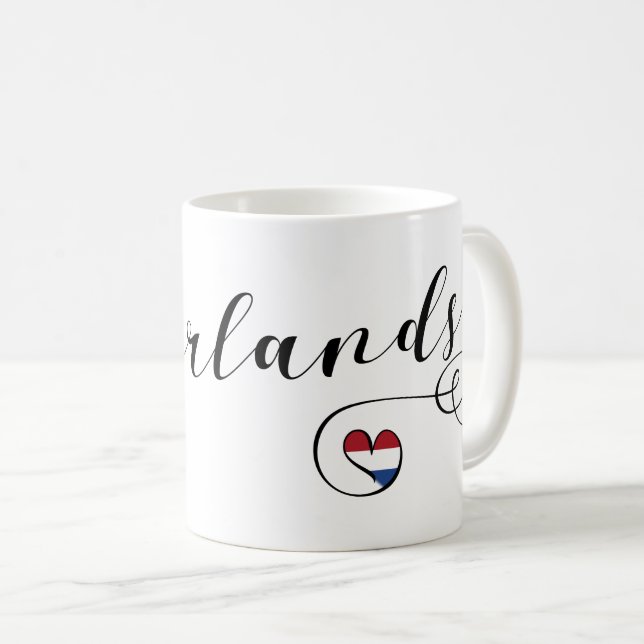 Mug Pays-Bas Heart Mug, néerlandais (Devant droit)