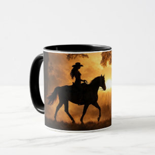 Mug Pays de cowgirl cavalier occidental