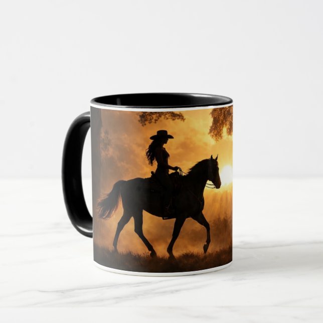 Mug Pays de cowgirl cavalier occidental  (Devant gauche)