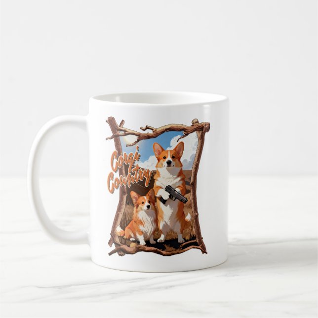 Mug Pays des Corgis – T-shirt drôle de Corgi, American (Gauche)
