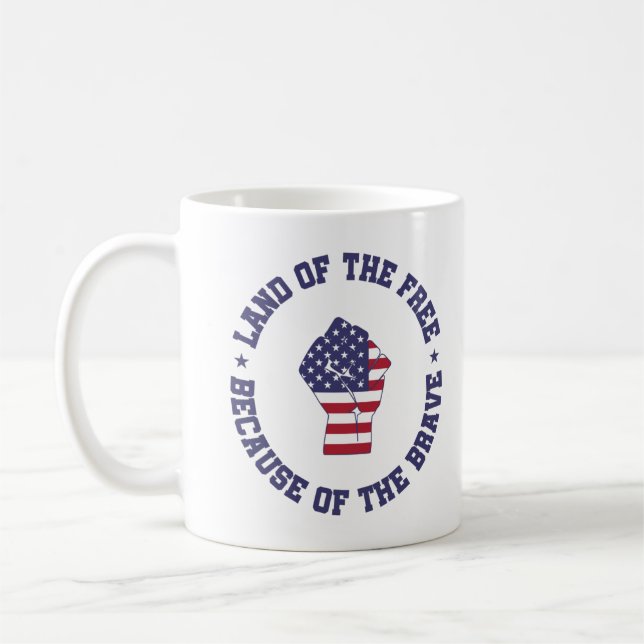 Mug Pays du drapeau américain libre Patriotique (Gauche)