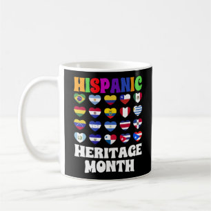 Mug Pays Latino Drapeaux Coeur, Bonne Fête