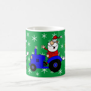 Mug Pays Noël Père Noël Sur Tracteur Et Vaches
