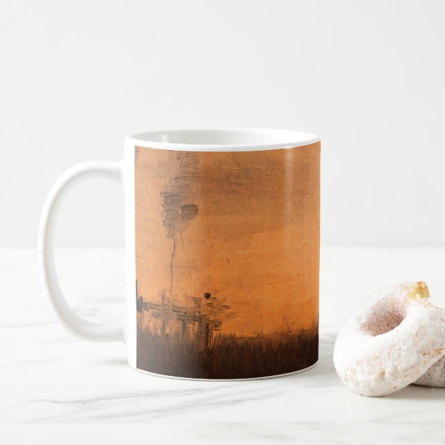Mug Paysage à Dusk par Vincent van Gogh (Avec donut)
