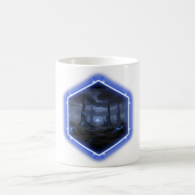 Mug Paysage Alien Bleu Avec Mandelbrot -  (Centre)