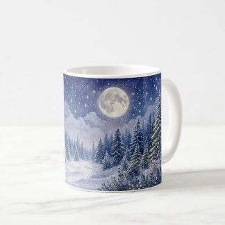 Mug Paysage artistique de forêt hivernale au clair de