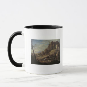 Mug Paysage avec des agriculteurs tendant leurs