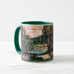 Mug Paysage avec un pont sur l'Oise