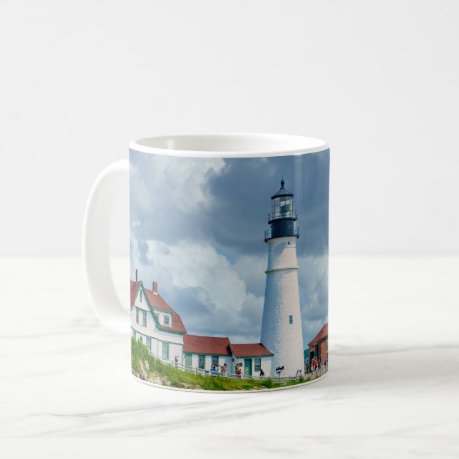 Mug paysage côtier du phare de Nouvelle-Angleterre   (Devant gauche)