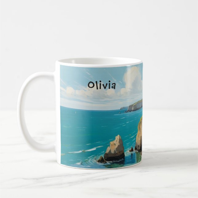 Mug Paysage côtier Plage océanique Personnalisé (Gauche)