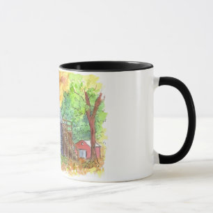 Mug Paysage d'aquarelle de la maison vintage