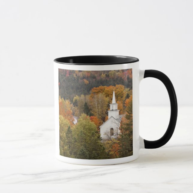 Mug Paysage d'automne avec église, Vermont, États-Unis (Droite)