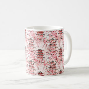 Mug Paysage de fleurs de cerisier de pagode chinoise p