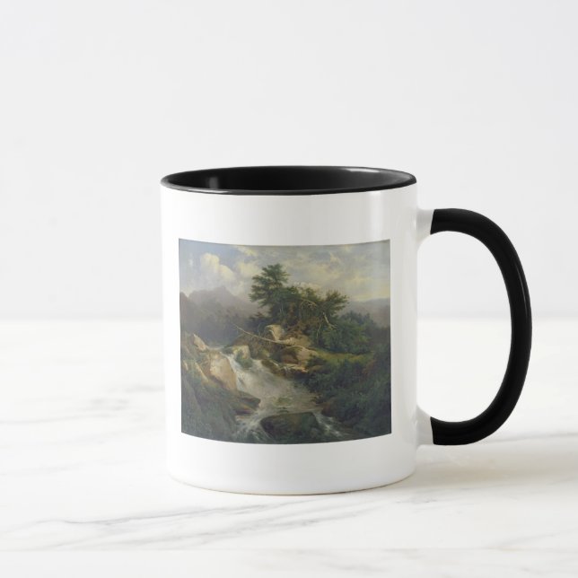 Mug Paysage de forêt avec la cascade (Droite)