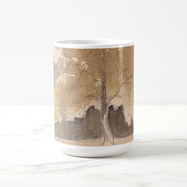 Mug Paysage de l'arbre vintage, tons neutres Aquarelle (Créateur téléchargé)