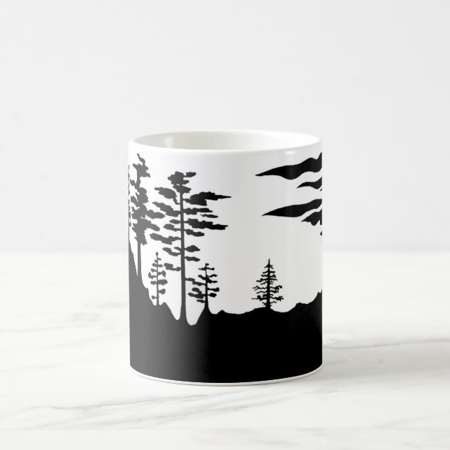 Mug Paysage de monochrome de silhouette (Centre)