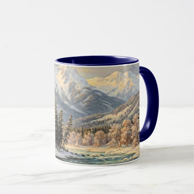 Mug Paysage de montagne enneigée (Devant droit)