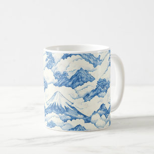 Mug Paysage de montagne enneigée à l'aquarelle bleu do