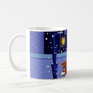 Mug Paysage de Noël avec lampadaire, arbre et gif