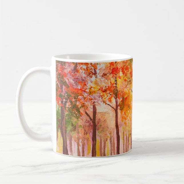 Mug Paysage de peinture à l'huile - forêt d'automne co (Gauche)