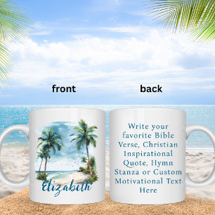 Mug Paysage de plage de verset de la Bible personnalis
