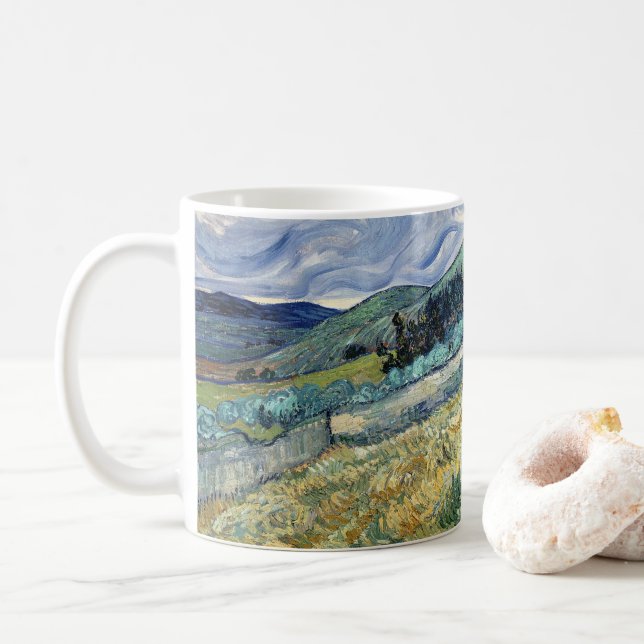 Mug Paysage de Saint-Rémy par Vincent Van Gogh (Avec donut)