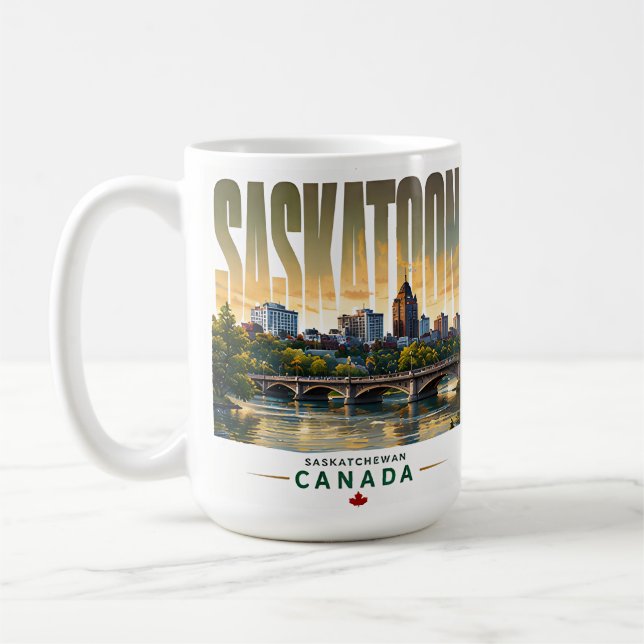 Mug Paysage de Saskatoon Canada Rivière Saskatchewan S (Gauche)