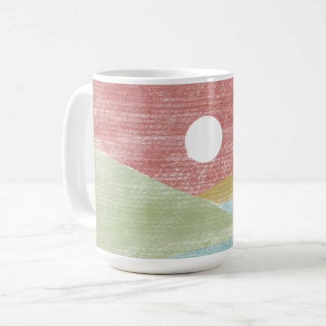 Mug paysage dessiné main (Devant gauche)